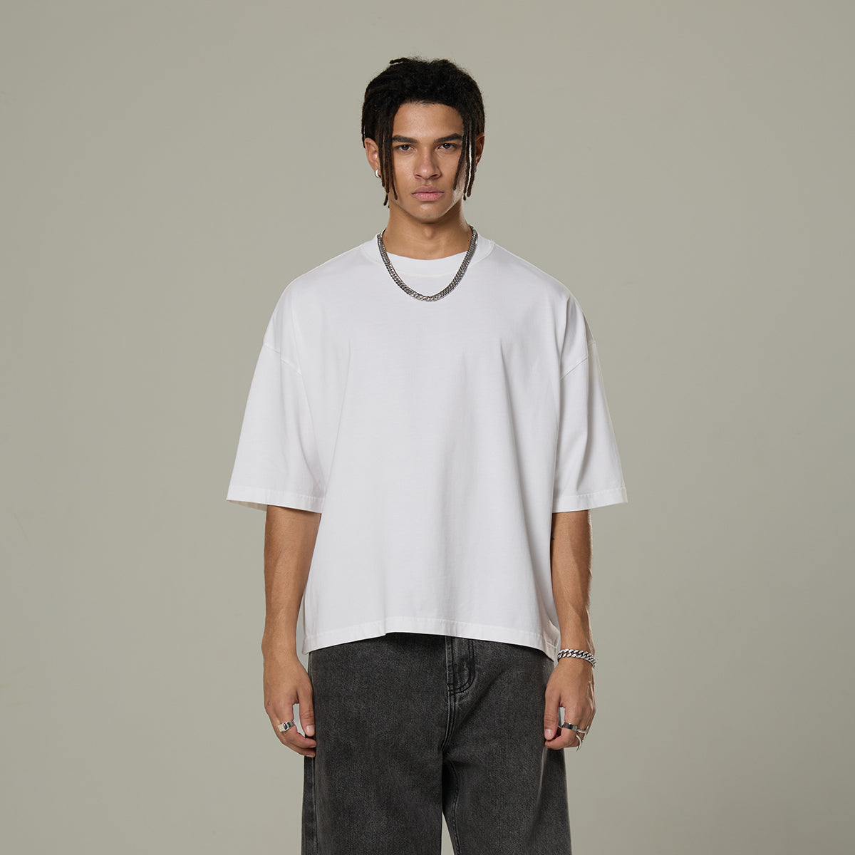 Washed Cotton Boxy T Shirt 7.8oz