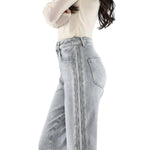 Risen Jeans Relaxed-Fit Patchwork Embroidered Cropped Jeans