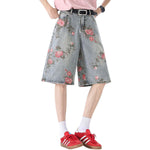 Bermudas vaqueras con estampado floral