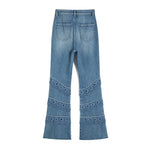 Risen Jeans Pearl-Embellished Embroidered Patchwork Cut-Out Jeans