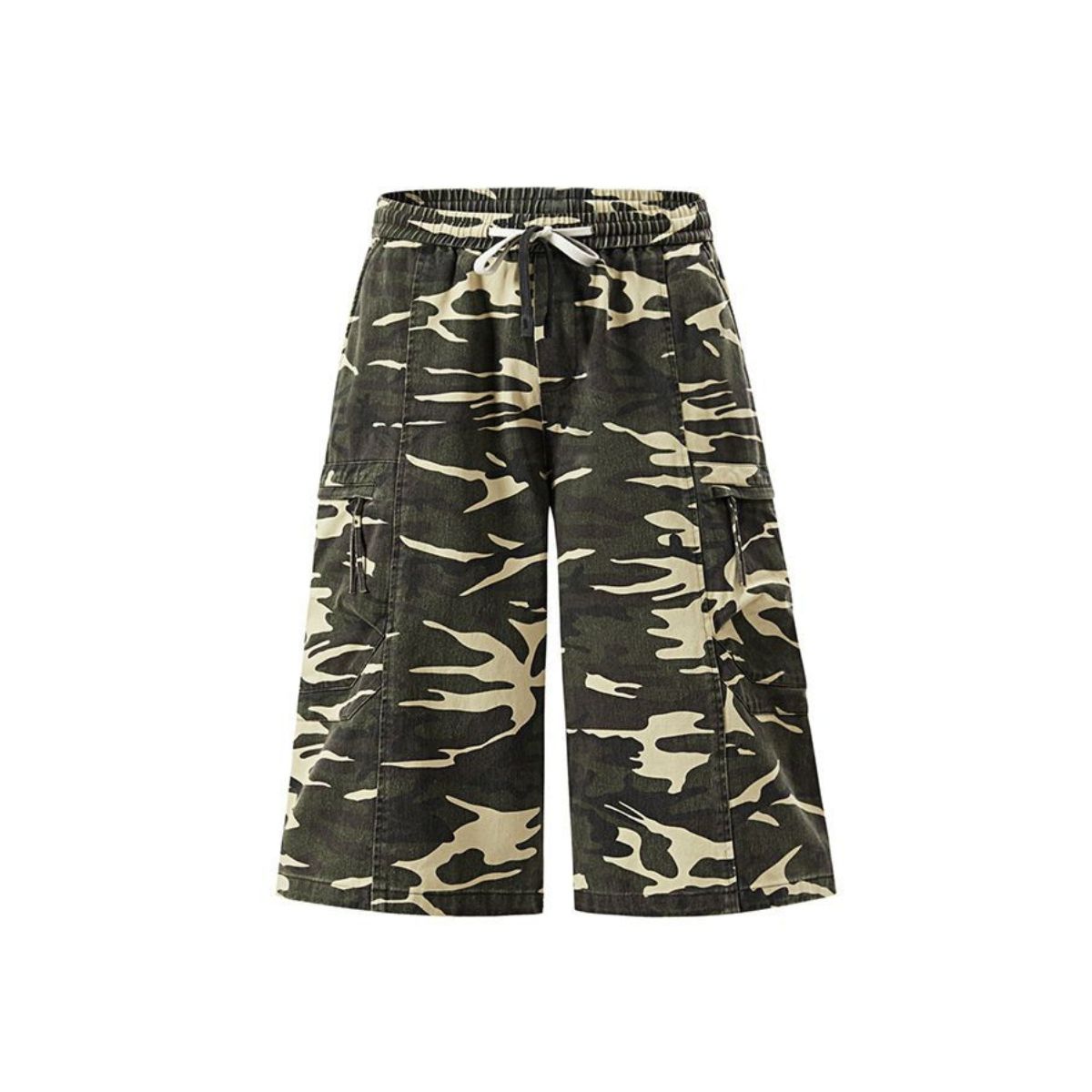 Pantalones cargo de camuflaje con pierna ancha y corte tobillero