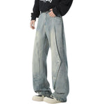 Trendy Buttoned Mock-Slit Wide-Leg Jeans