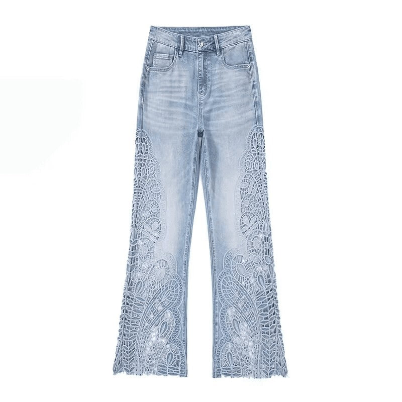 Risen Jeans Lightweight Embroidered Cut-Out Bootcut Jeans