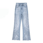 Risen Jeans Lightweight Embroidered Cut-Out Bootcut Jeans