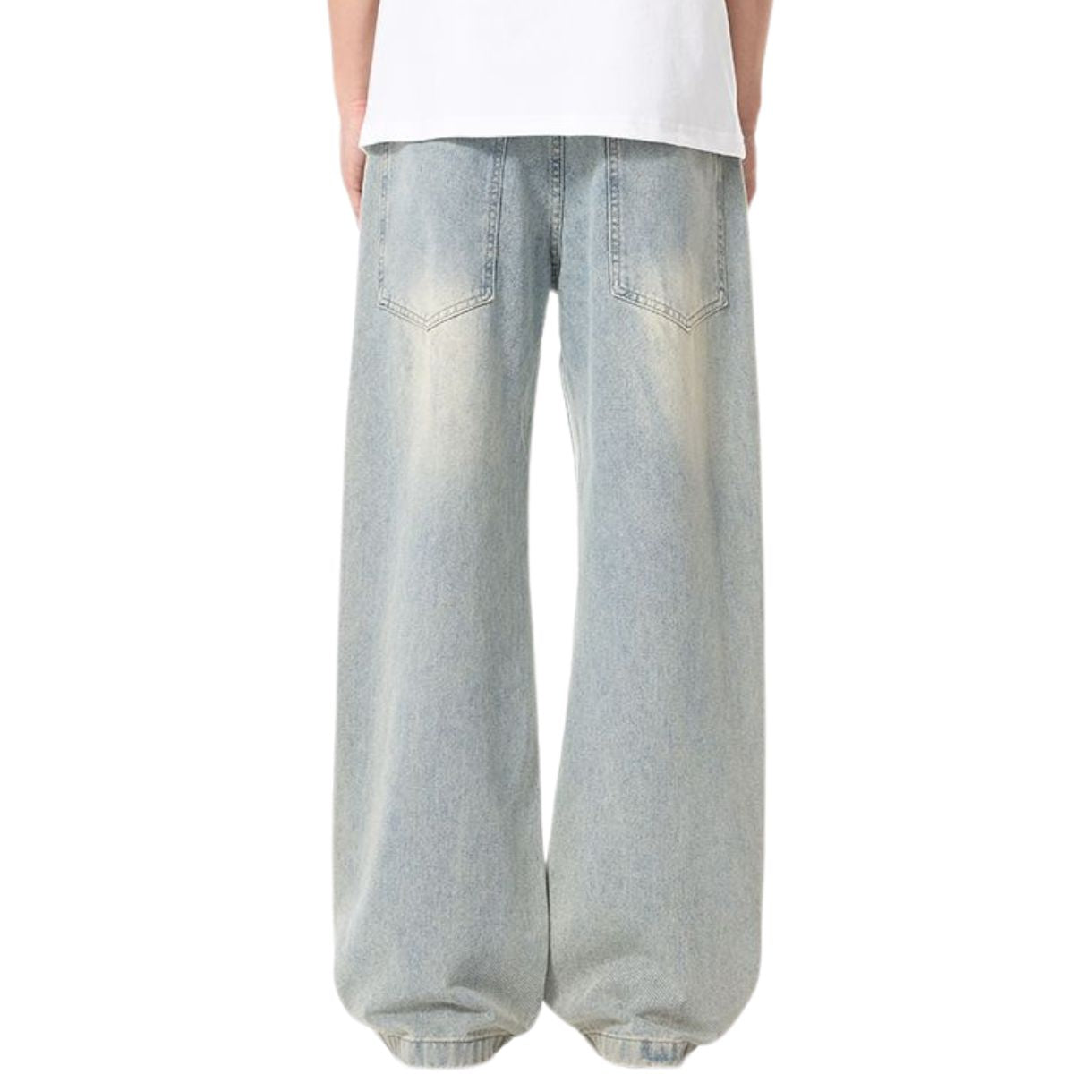 Pantalones vaqueros anchos con lavado vintage