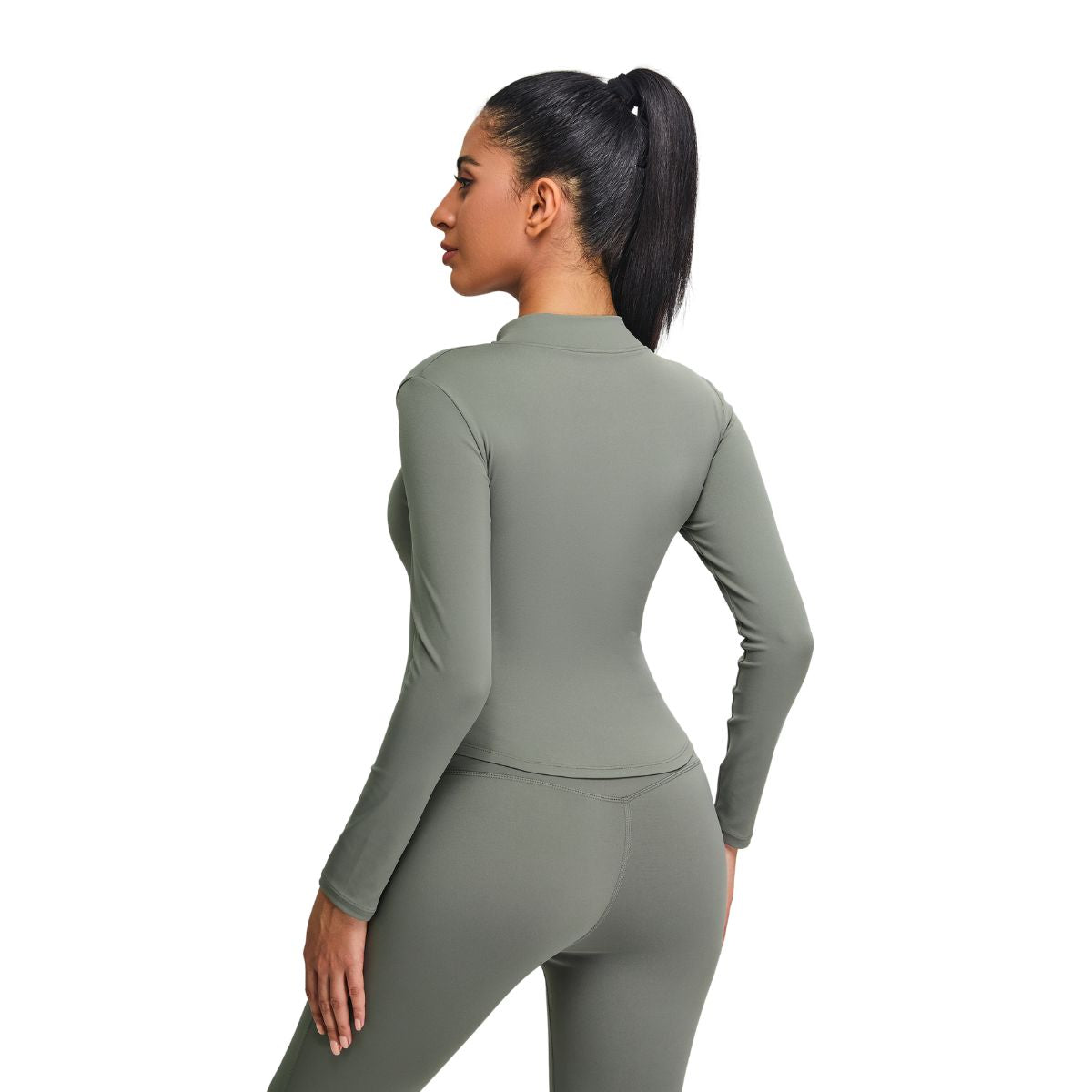 Half-Zip Long-Sleeve Seamless Top