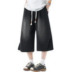 Pantalones vaqueros cortos lavados con cintura con cordón