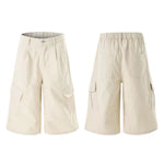 Pantalones cargo anchos y tobilleros de color liso