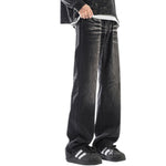 Relaxed Fit Whisker Ripped Denim Jeans