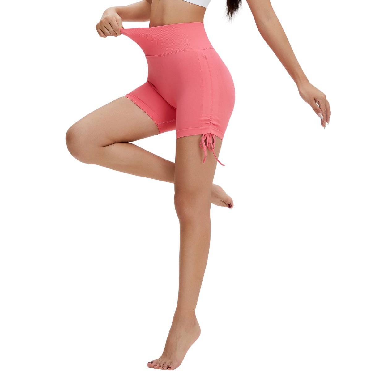 Solid Color Butt-Lift Ruched Shorts