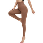 Leggings de yoga de cintura alta y color liso