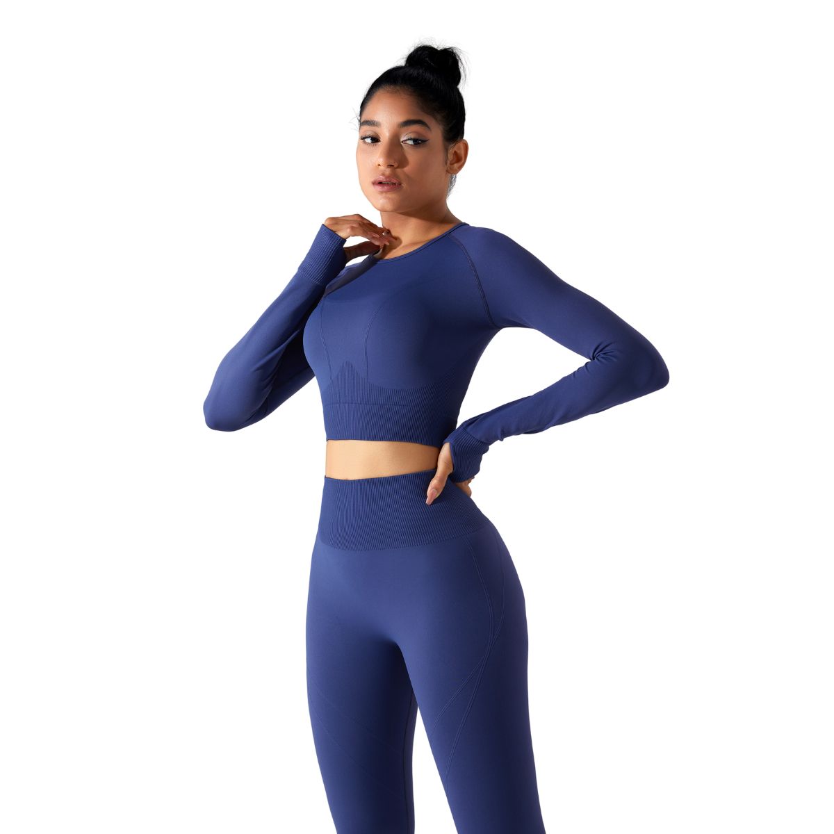 Camisa corta de manga larga con agujeros para los pulgares