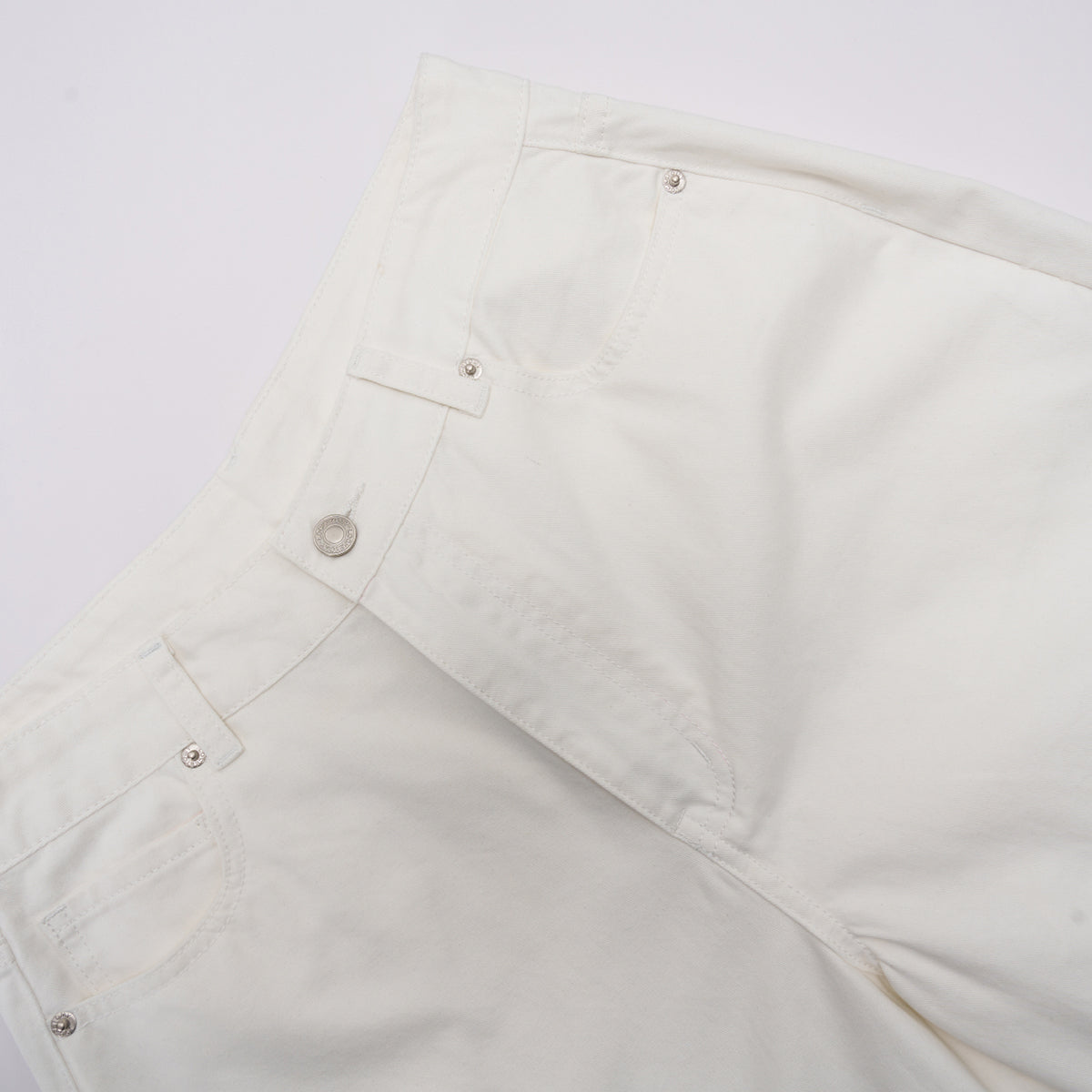 White Baggy Bermuda Denim Shorts
