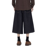 Pantalones vaqueros cortos con orillo y pierna ancha