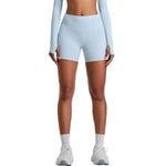 Solid Color Booty-Lifting Yoga Shorts