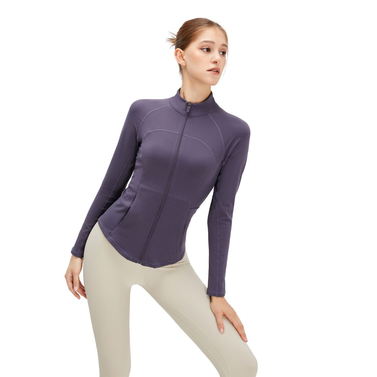 Solid Color Tailored Fit Full-Zip Jacket