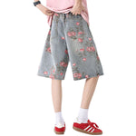 Bermudas vaqueras con estampado floral