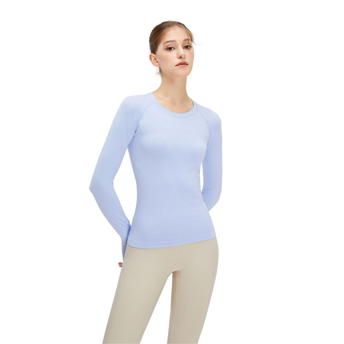 Thumb Holes Seamless Long-Sleeve Shirt