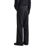 Solid-Color Single Pleat Trousers