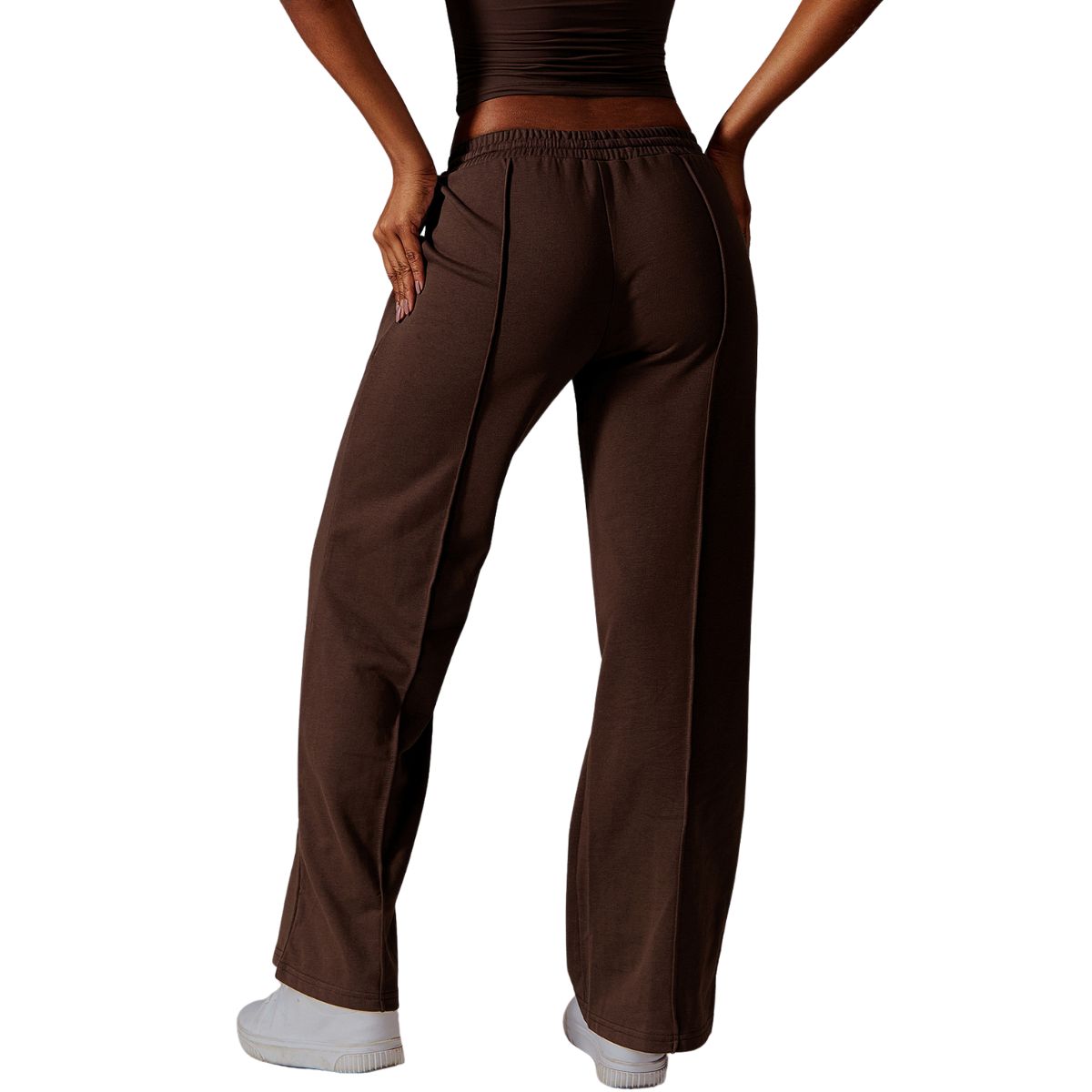 Women's Solid Pleated Cotton Trousers
