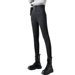 High-Waisted Button-Front Skinny Jeggings