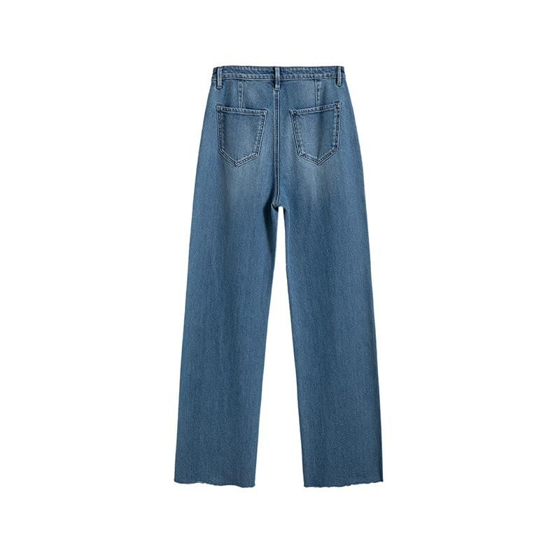 Risen Jeans Floral Embroidered Cut-Out Baggy Jeans