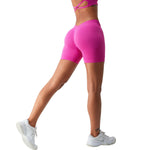 Solid Color V Waist Yoga Shorts