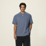 Crew Neck Washed Cotton T Shirt 7.8oz