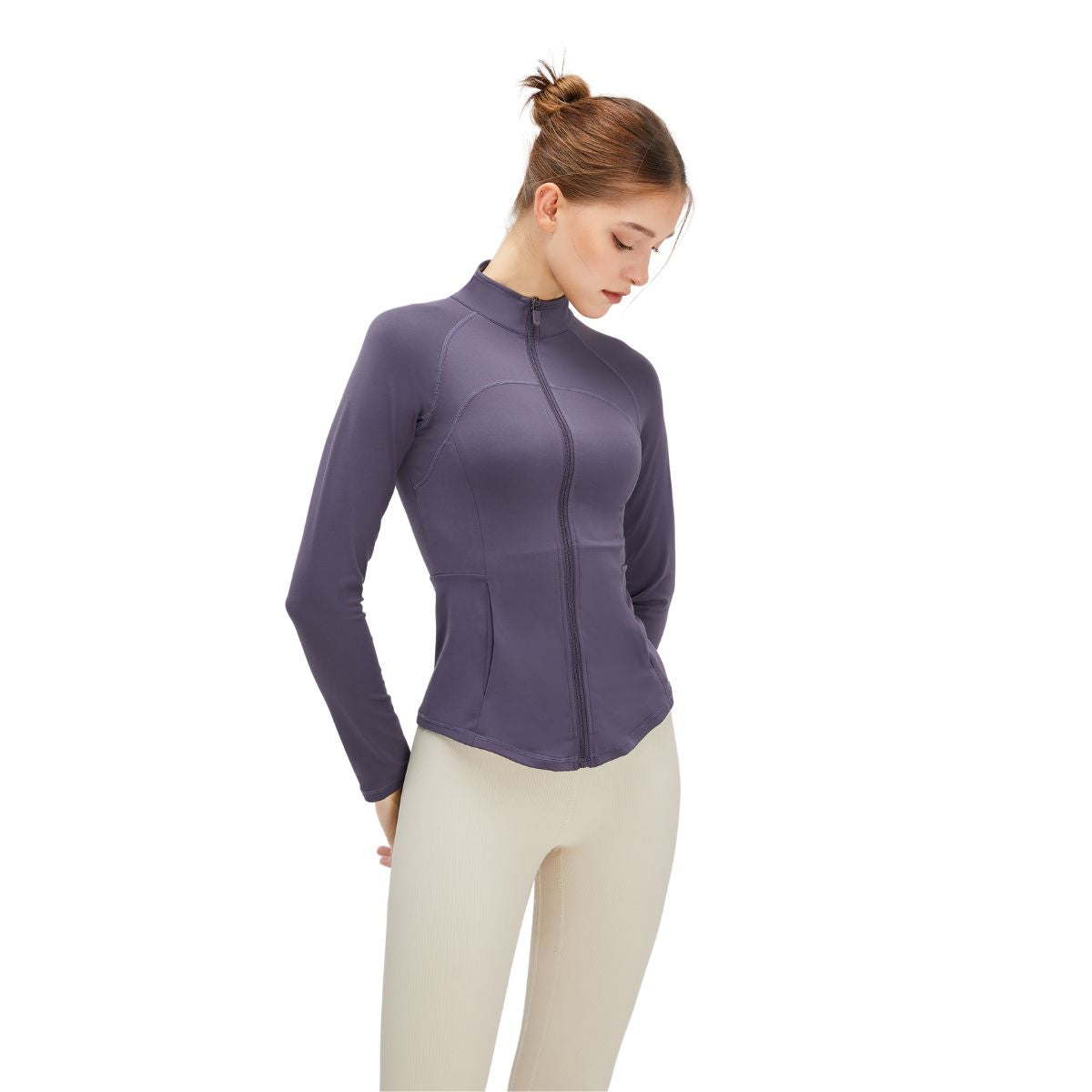 Solid Color Tailored Fit Full-Zip Jacket