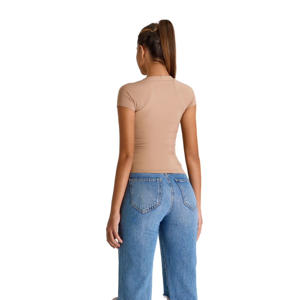 Square-Neck Quick-Dry Slim-Fit Tee