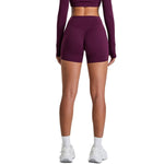 Solid Color Booty-Lifting Yoga Shorts