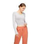 Top corto de rayas de manga larga