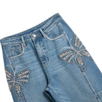 Risen Jeans Pearl-Embellished & Butterfly-Embroidered Baggy Jeans