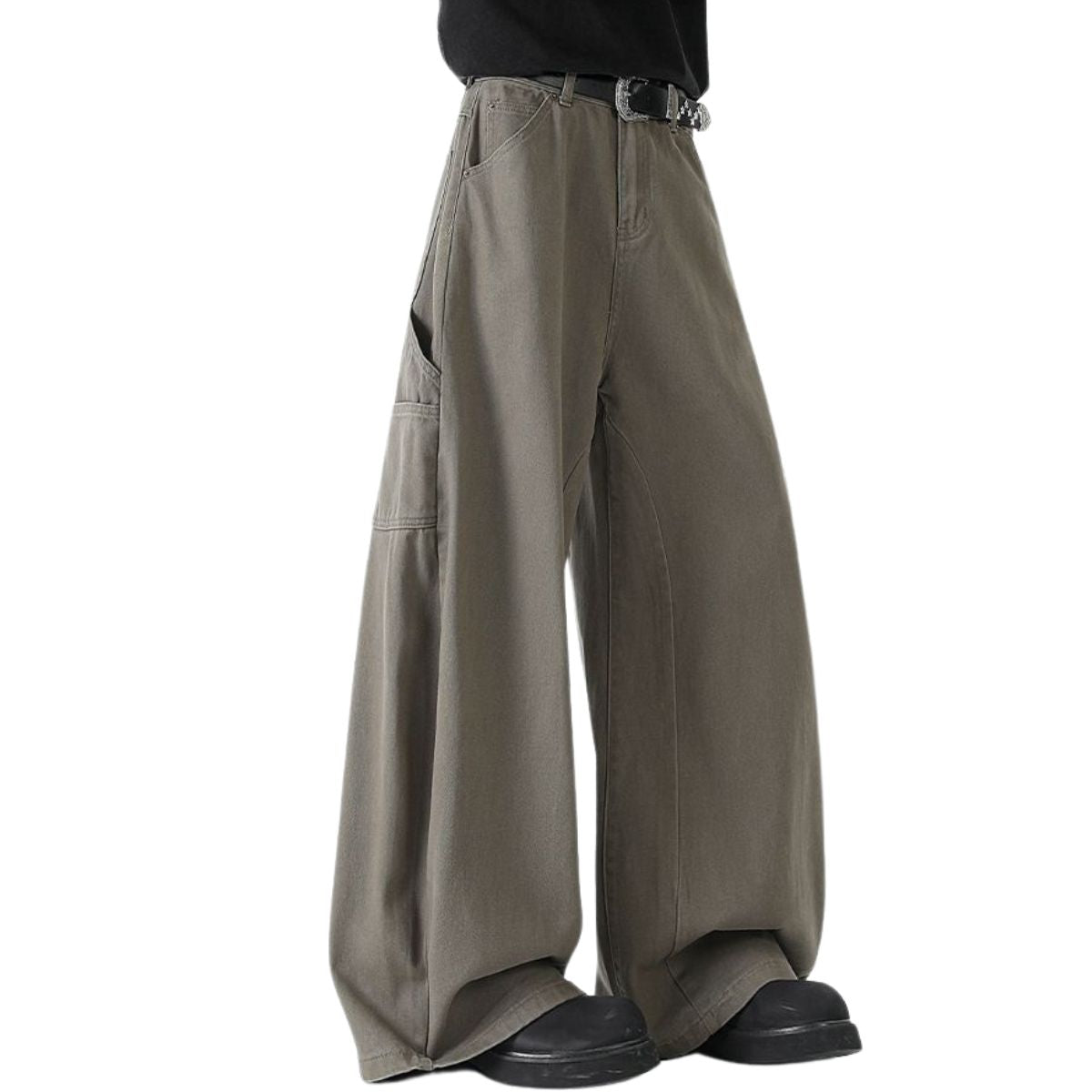 Barrel-Leg Cotton Utility Trousers