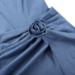 Vestido mini de mezclilla con apliques florales