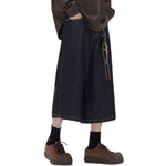 Pantalones vaqueros cortos con orillo y pierna ancha