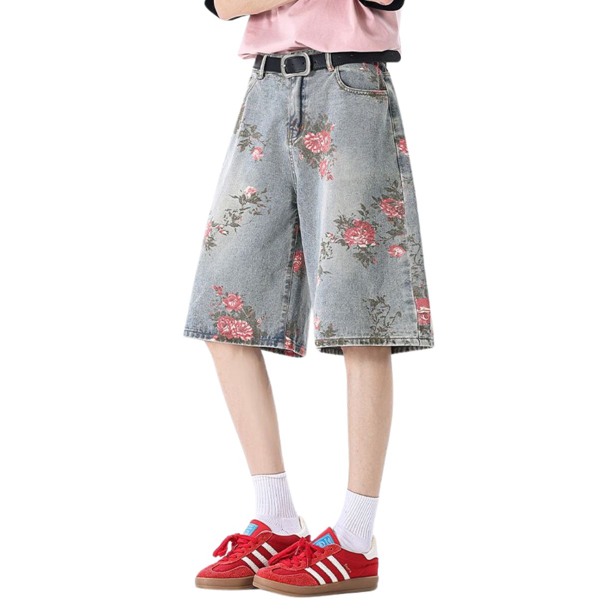 Bermudas vaqueras con estampado floral