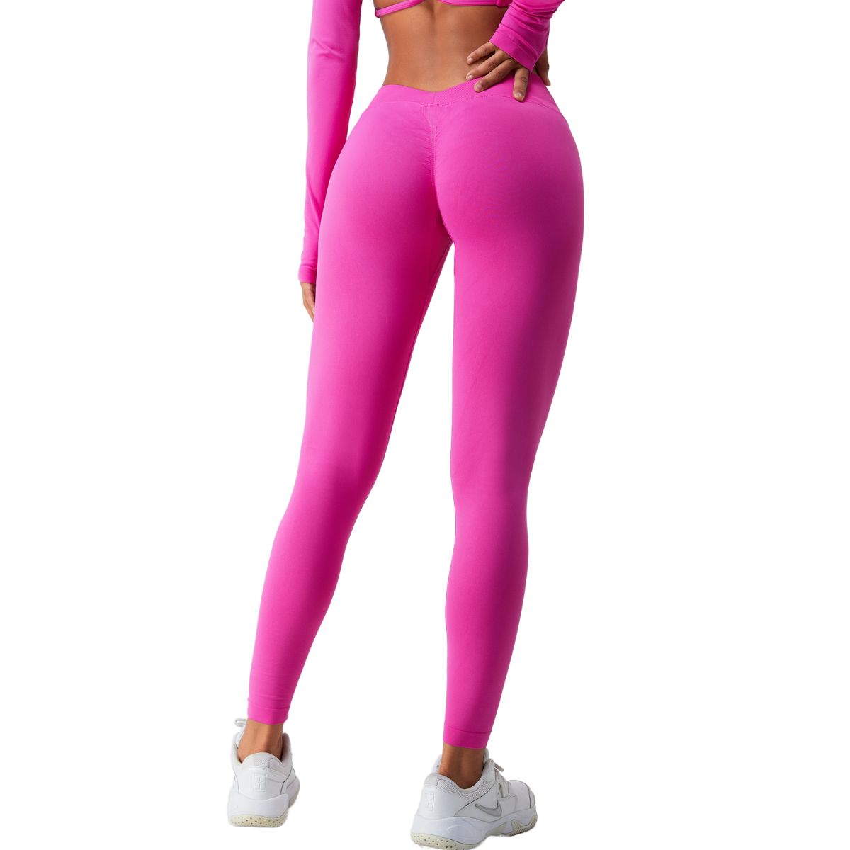 Solid Color V Waist Yoga Leggings
