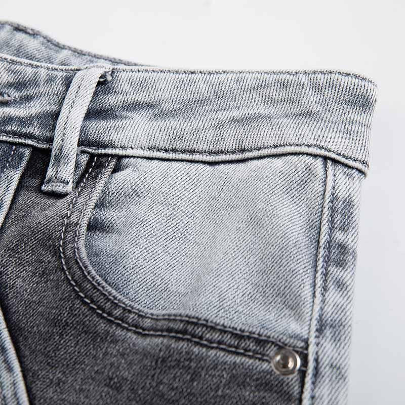 Risen Jeans Patchwork Pearl-Frog Closure Embroidered Jeans