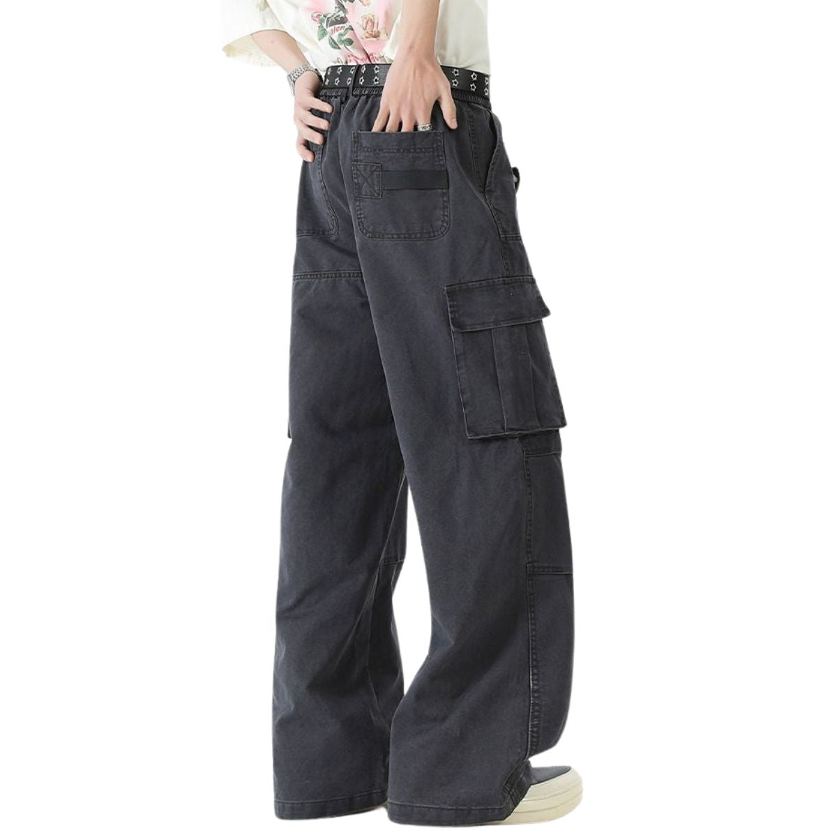 Straight-Leg Cotton Cargo Trousers