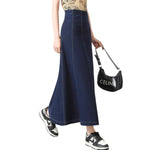 High-Waisted A-Line Maxi Knit Denim Skirt