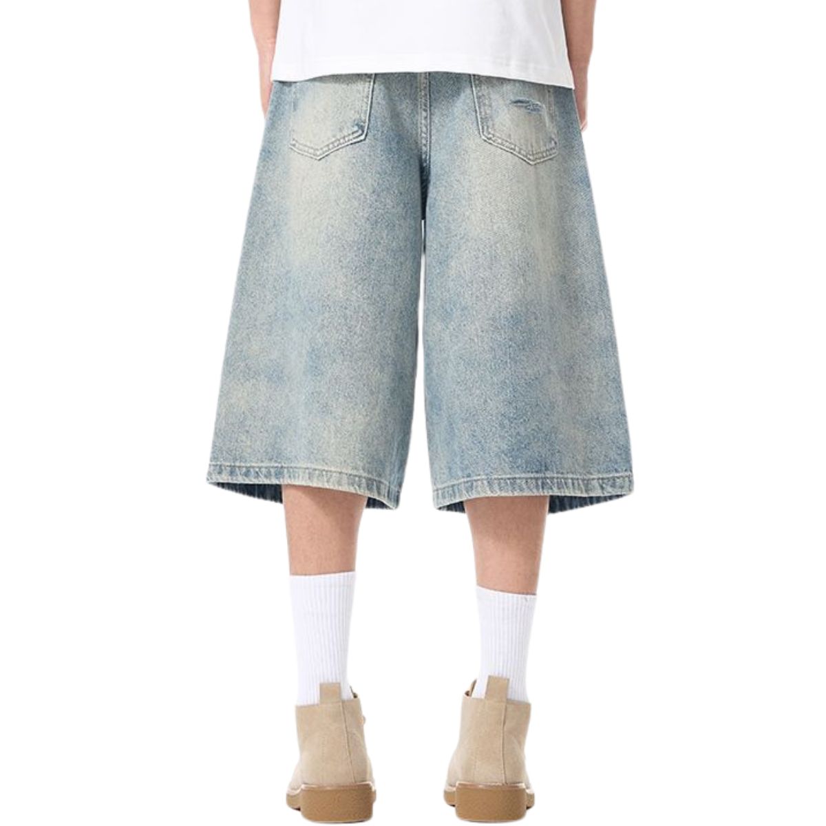 Ripped Wide-Leg Cropped Denim Jeans