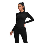 Half-Zip Long-Sleeve Seamless Top