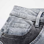 Risen Jeans Patchwork Pearl-Frog Closure Embroidered Jeans