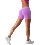 Solid Color V Waist Yoga Shorts