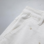 Pearl-Embellished Asymmetric Cut-Out Shorts