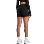 Solid Color Booty-Lifting Yoga Shorts