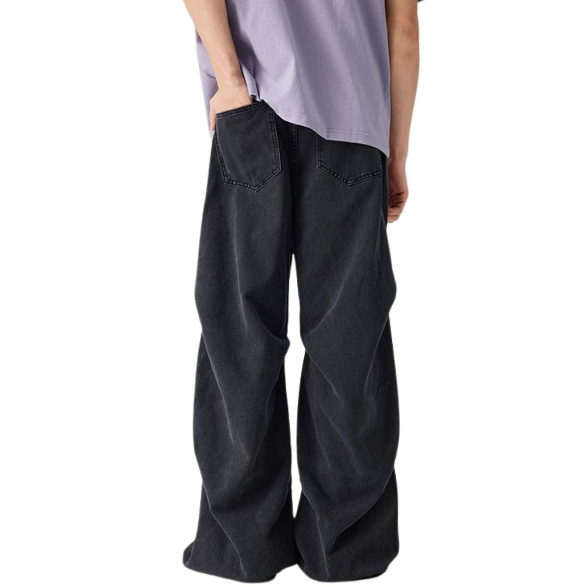 Vaqueros oversize con pliegues laterales