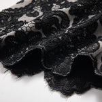 Embroidered & Rhinestone-Transferred Denim Skirt