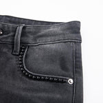 Risen Jeans Pearl-Embellished Floral-Embroidered Whisker Jeans